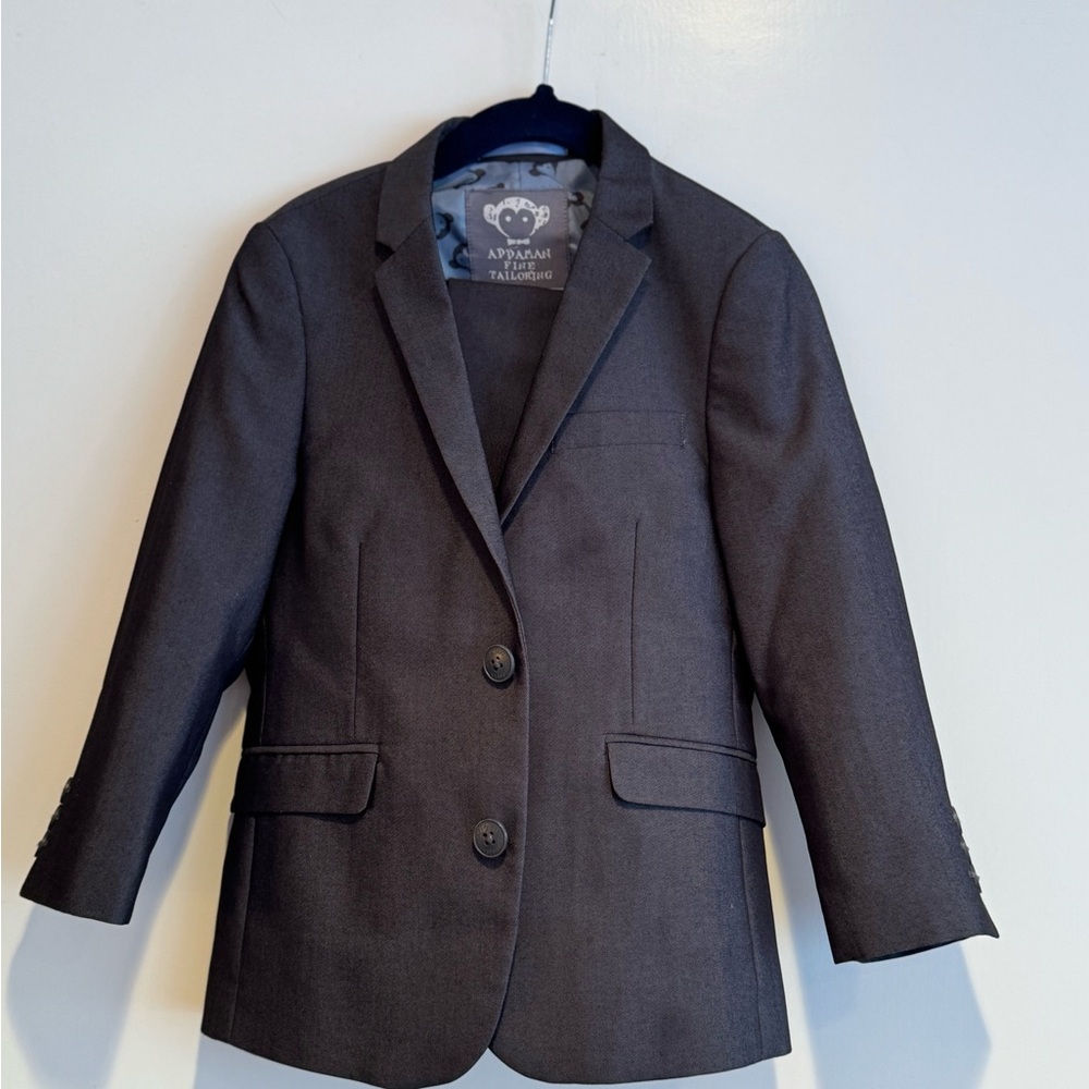 Appaman boys suit with dress shirt - Dark Gray Blazer + White Shirt – Like New!